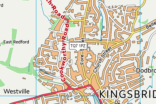 TQ7 1PZ map - OS VectorMap District (Ordnance Survey)