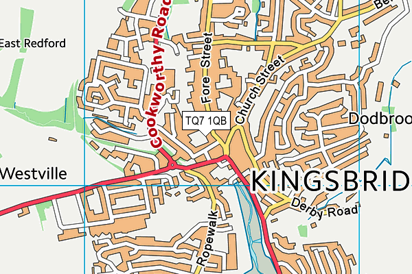 TQ7 1QB map - OS VectorMap District (Ordnance Survey)