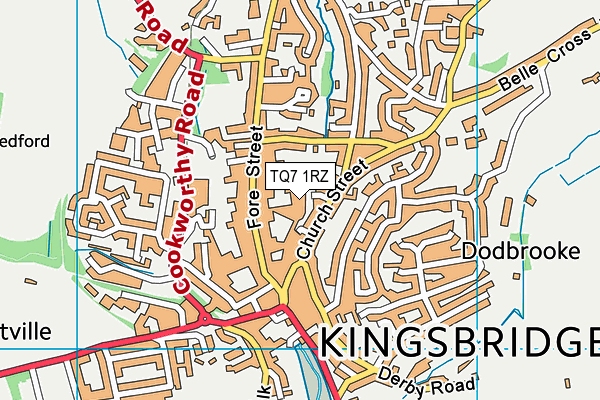 TQ7 1RZ map - OS VectorMap District (Ordnance Survey)