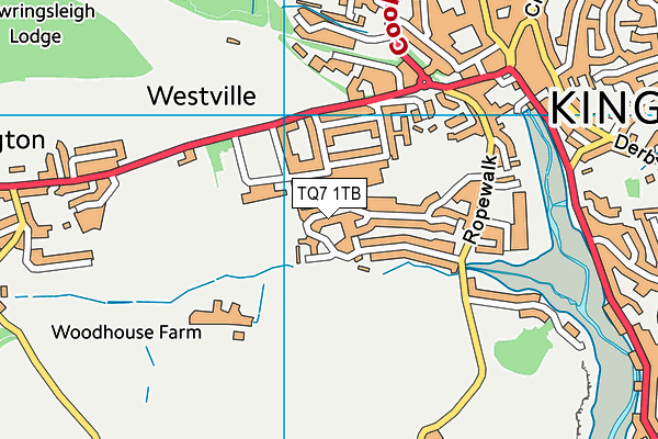 TQ7 1TB map - OS VectorMap District (Ordnance Survey)