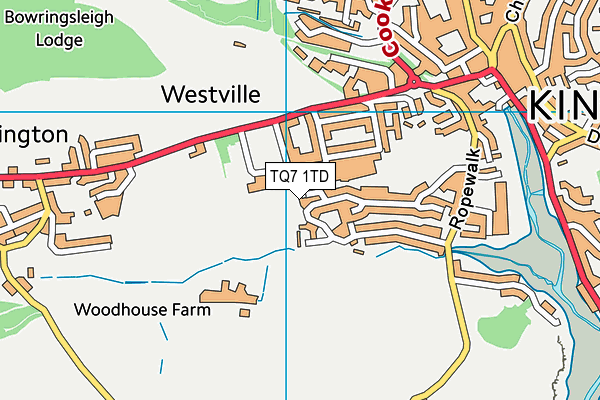 TQ7 1TD map - OS VectorMap District (Ordnance Survey)