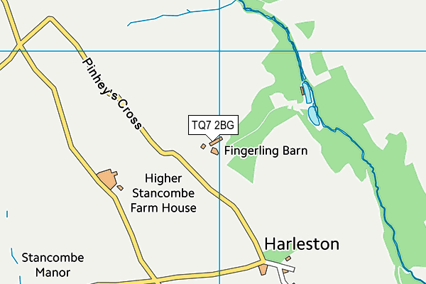 TQ7 2BG map - OS VectorMap District (Ordnance Survey)