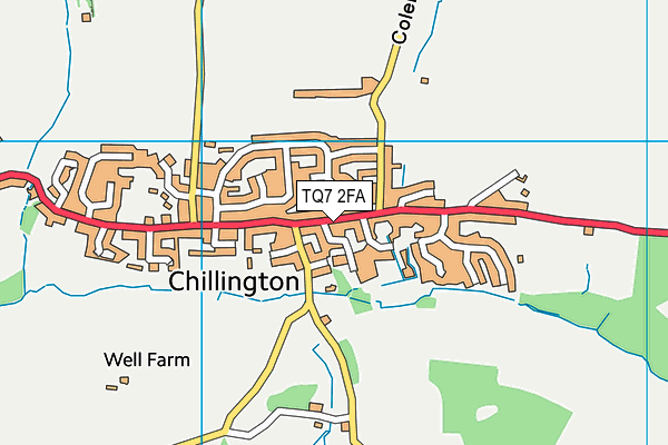 TQ7 2FA map - OS VectorMap District (Ordnance Survey)