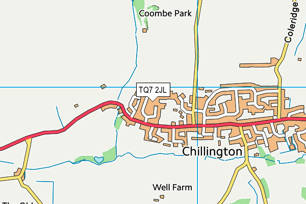 TQ7 2JL map - OS VectorMap District (Ordnance Survey)