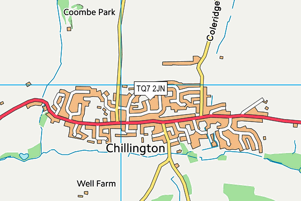 TQ7 2JN map - OS VectorMap District (Ordnance Survey)