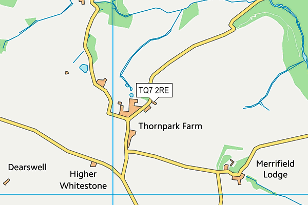 TQ7 2RE map - OS VectorMap District (Ordnance Survey) TQ7 2RE map - OS VectorMap District (Ordnance Survey)
