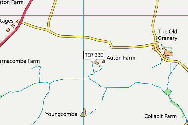 TQ7 3BE map - OS VectorMap District (Ordnance Survey) TQ7 3BE map - OS VectorMap District (Ordnance Survey)
