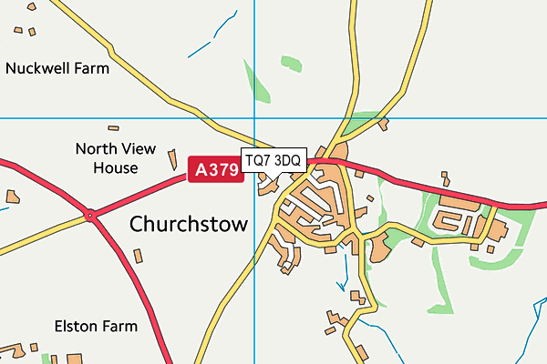 TQ7 3DQ map - OS VectorMap District (Ordnance Survey)