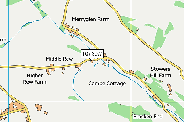 TQ7 3DW map - OS VectorMap District (Ordnance Survey)