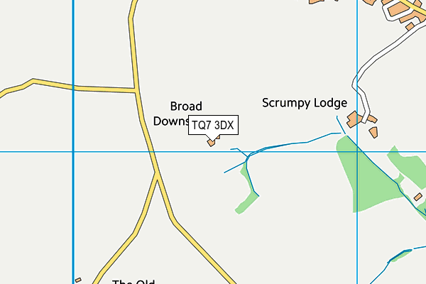 TQ7 3DX map - OS VectorMap District (Ordnance Survey)