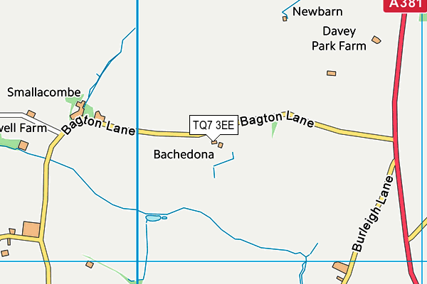 TQ7 3EE map - OS VectorMap District (Ordnance Survey) TQ7 3EE map - OS VectorMap District (Ordnance Survey)