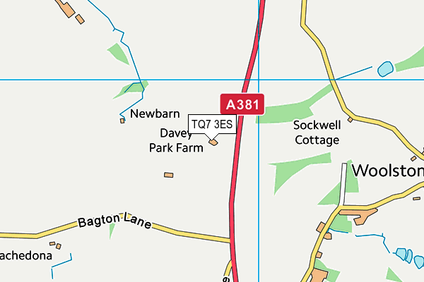 TQ7 3ES map - OS VectorMap District (Ordnance Survey) TQ7 3ES map - OS VectorMap District (Ordnance Survey)