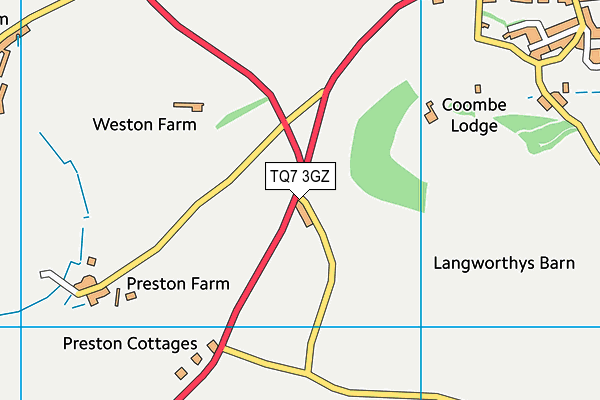 TQ7 3GZ map - OS VectorMap District (Ordnance Survey) TQ7 3GZ map - OS VectorMap District (Ordnance Survey)