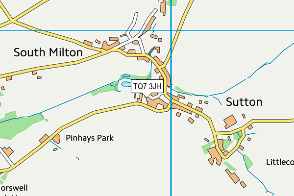 TQ7 3JH map - OS VectorMap District (Ordnance Survey)