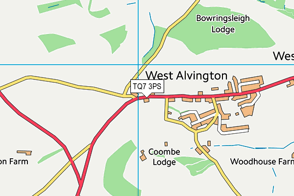 TQ7 3PS map - OS VectorMap District (Ordnance Survey)
