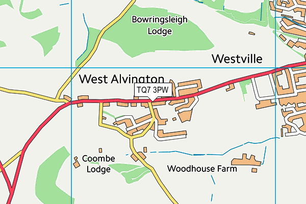 TQ7 3PW map - OS VectorMap District (Ordnance Survey)