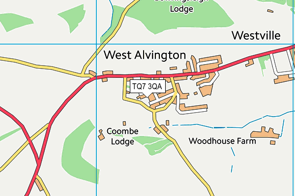 TQ7 3QA map - OS VectorMap District (Ordnance Survey)