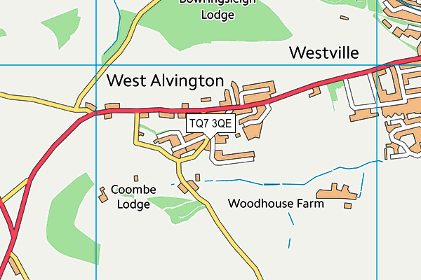 TQ7 3QE map - OS VectorMap District (Ordnance Survey) TQ7 3QE map - OS VectorMap District (Ordnance Survey)