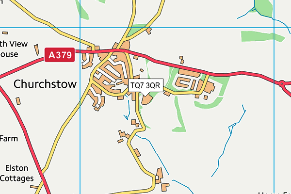 TQ7 3QR map - OS VectorMap District (Ordnance Survey) TQ7 3QR map - OS VectorMap District (Ordnance Survey)