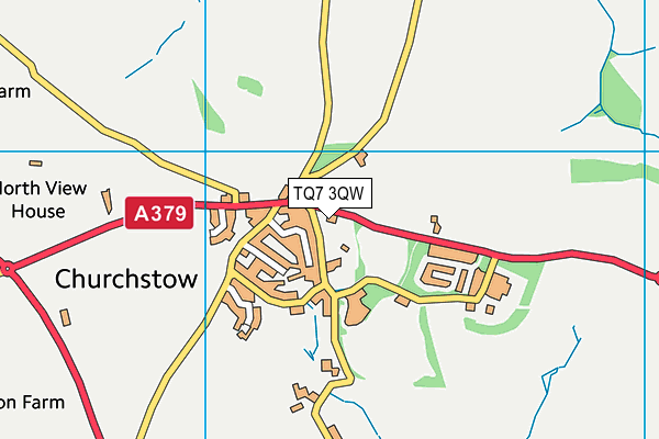 TQ7 3QW map - OS VectorMap District (Ordnance Survey) TQ7 3QW map - OS VectorMap District (Ordnance Survey)