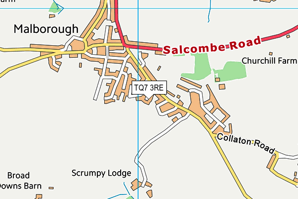 TQ7 3RE map - OS VectorMap District (Ordnance Survey)