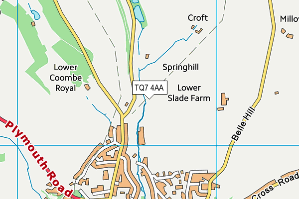 TQ7 4AA map - OS VectorMap District (Ordnance Survey) TQ7 4AA map - OS VectorMap District (Ordnance Survey)
