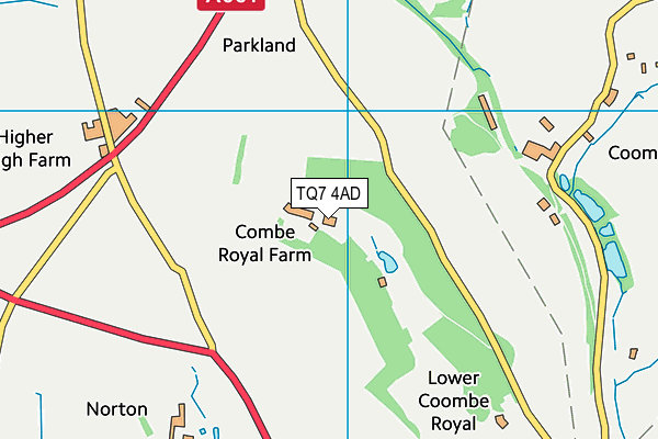 TQ7 4AD map - OS VectorMap District (Ordnance Survey) TQ7 4AD map - OS VectorMap District (Ordnance Survey)