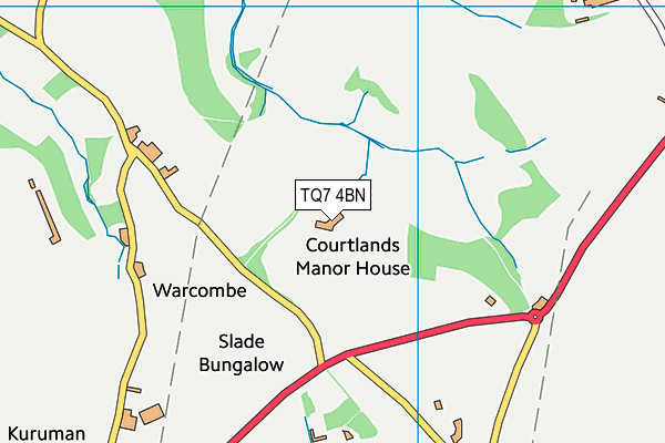TQ7 4BN map - OS VectorMap District (Ordnance Survey) TQ7 4BN map - OS VectorMap District (Ordnance Survey)