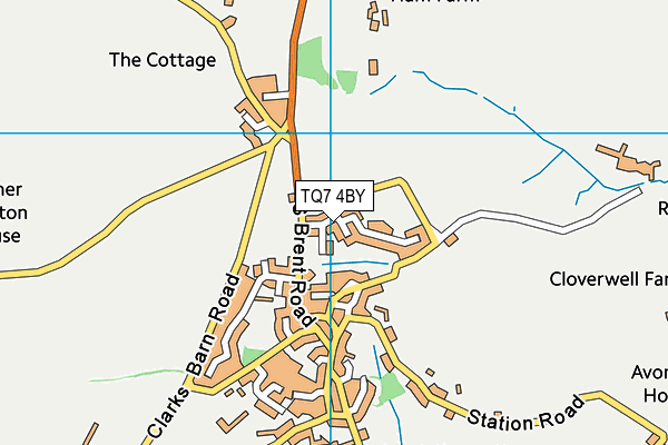 TQ7 4BY map - OS VectorMap District (Ordnance Survey) TQ7 4BY map - OS VectorMap District (Ordnance Survey)