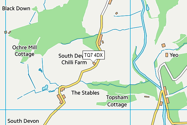 TQ7 4DX map - OS VectorMap District (Ordnance Survey) TQ7 4DX map - OS VectorMap District (Ordnance Survey)