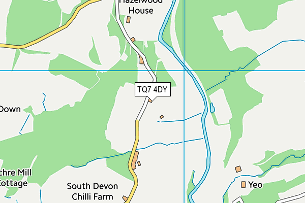 TQ7 4DY map - OS VectorMap District (Ordnance Survey) TQ7 4DY map - OS VectorMap District (Ordnance Survey)