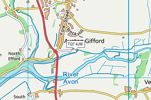 TQ7 4JW map - OS VectorMap District (Ordnance Survey)
