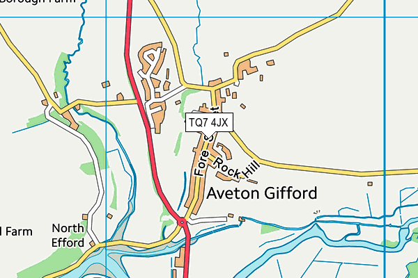 TQ7 4JX map - OS VectorMap District (Ordnance Survey)
