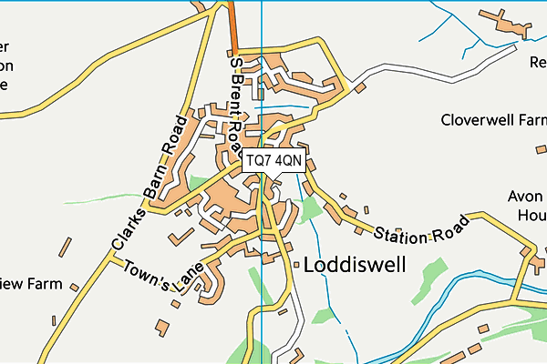 TQ7 4QN map - OS VectorMap District (Ordnance Survey) TQ7 4QN map - OS VectorMap District (Ordnance Survey)