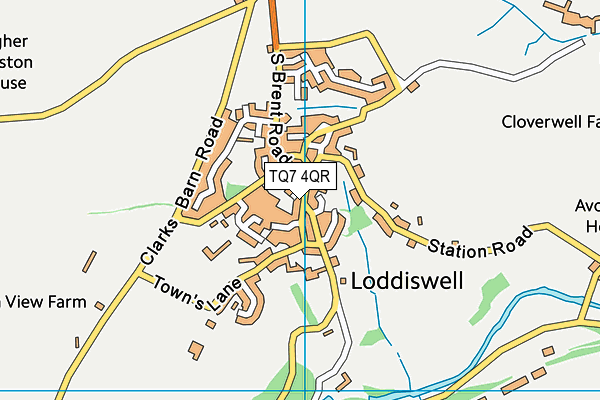 TQ7 4QR map - OS VectorMap District (Ordnance Survey) TQ7 4QR map - OS VectorMap District (Ordnance Survey)