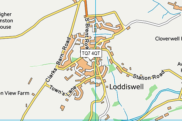 TQ7 4QT map - OS VectorMap District (Ordnance Survey) TQ7 4QT map - OS VectorMap District (Ordnance Survey)