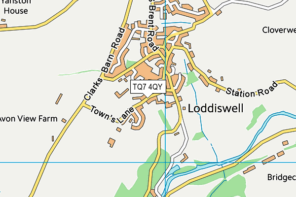 TQ7 4QY map - OS VectorMap District (Ordnance Survey) TQ7 4QY map - OS VectorMap District (Ordnance Survey)