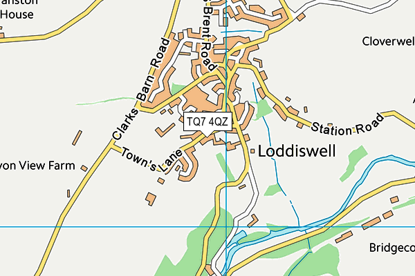 TQ7 4QZ map - OS VectorMap District (Ordnance Survey) TQ7 4QZ map - OS VectorMap District (Ordnance Survey)