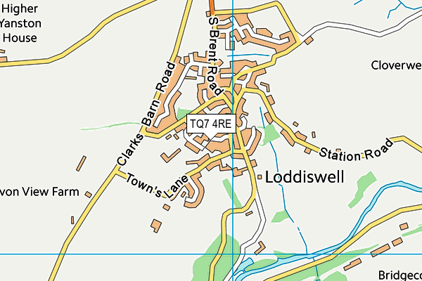 TQ7 4RE map - OS VectorMap District (Ordnance Survey) TQ7 4RE map - OS VectorMap District (Ordnance Survey)