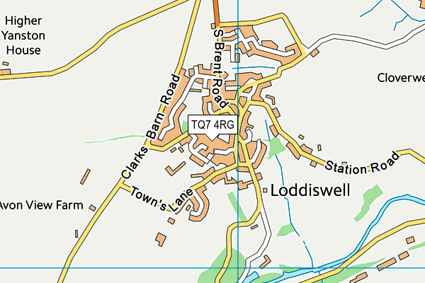 TQ7 4RG map - OS VectorMap District (Ordnance Survey)
