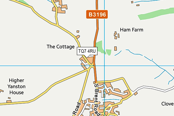 TQ7 4RU map - OS VectorMap District (Ordnance Survey)