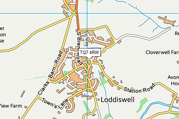 TQ7 4RW map - OS VectorMap District (Ordnance Survey)