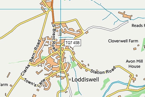 TQ7 4SB map - OS VectorMap District (Ordnance Survey) TQ7 4SB map - OS VectorMap District (Ordnance Survey)