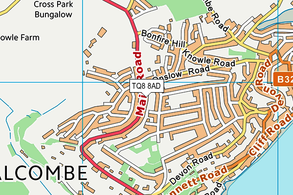 TQ8 8AD map - OS VectorMap District (Ordnance Survey)