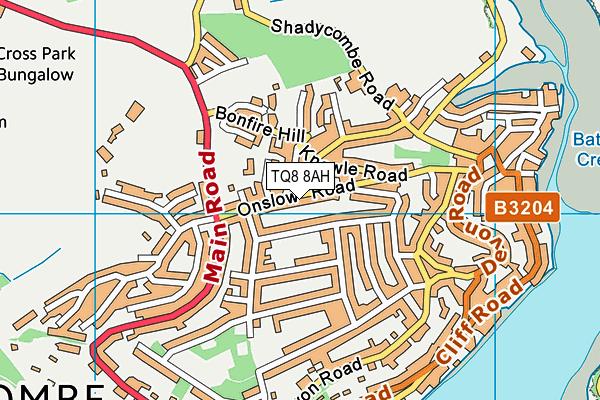 TQ8 8AH map - OS VectorMap District (Ordnance Survey) TQ8 8AH map - OS VectorMap District (Ordnance Survey)