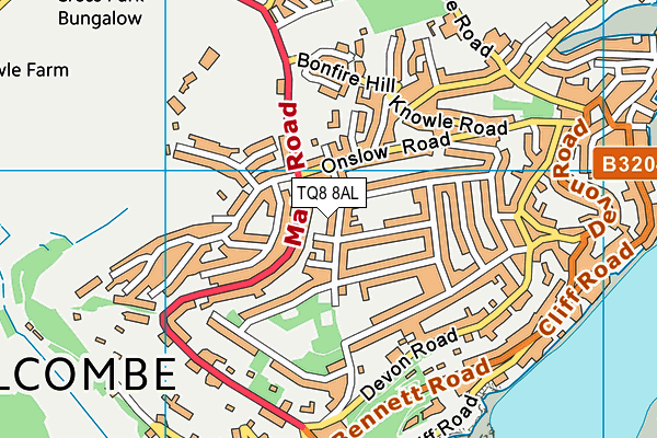 TQ8 8AL map - OS VectorMap District (Ordnance Survey) TQ8 8AL map - OS VectorMap District (Ordnance Survey)