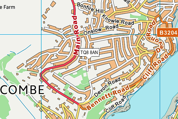 TQ8 8AN map - OS VectorMap District (Ordnance Survey) TQ8 8AN map - OS VectorMap District (Ordnance Survey)