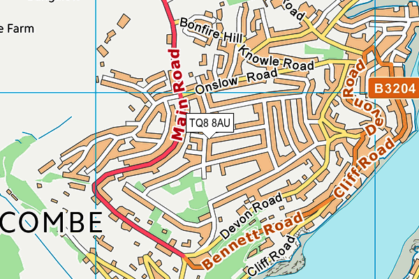 TQ8 8AU map - OS VectorMap District (Ordnance Survey) TQ8 8AU map - OS VectorMap District (Ordnance Survey)