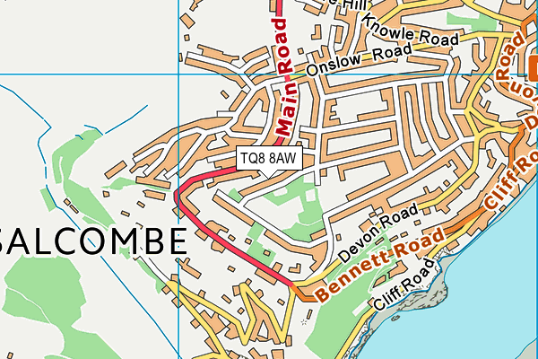 TQ8 8AW map - OS VectorMap District (Ordnance Survey) TQ8 8AW map - OS VectorMap District (Ordnance Survey)