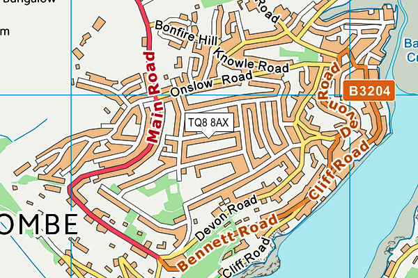 TQ8 8AX map - OS VectorMap District (Ordnance Survey) TQ8 8AX map - OS VectorMap District (Ordnance Survey)